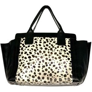 Chloé Alison East-West Tote – Pony Hair & Black Leather – Cream/Black